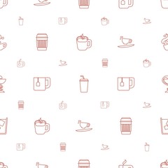Canvas Print - cup icons pattern seamless white background