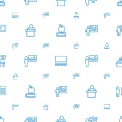 Poster - teacher icons pattern seamless white background