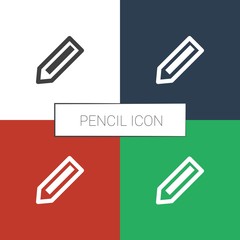 Poster - pencil icon white background