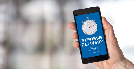 Express delivery concept on a smartphone