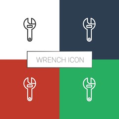 Poster - wrench icon white background