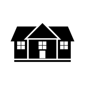 House glyph black icon isolated on white background