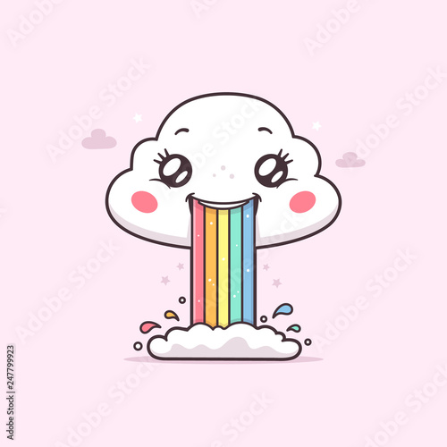 How To Draw A Cloud Puking Rainbow Cute And Easy Easy - vrogue.co