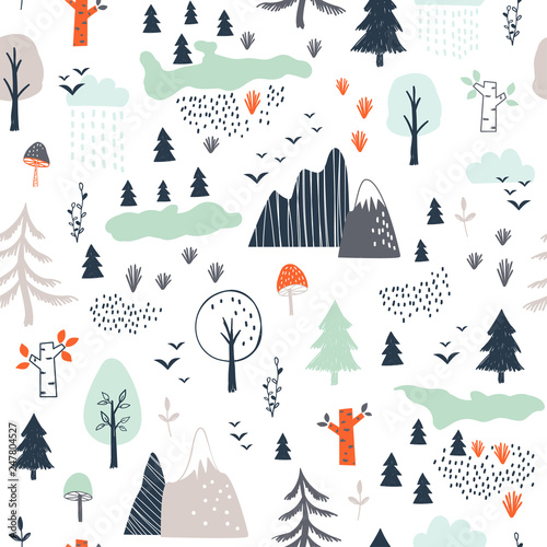 seamless-childish-pattern-with-trees-mountains-and-clouds