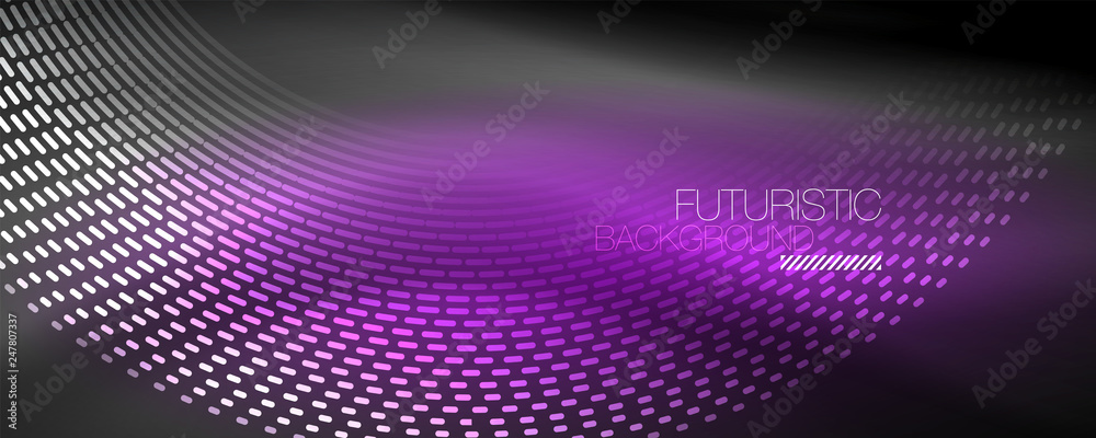 Digital flowing wave particles abstract background, vector smoke effect design