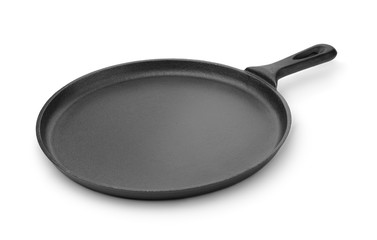 Round cast iron griddle pan