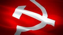 Communist Flag Waving In Wind Video Footage Full HD. Realistic Communist Flag Background. Soviet Union Flag Looping Closeup 1080p Full HD 1920X1080 Footage. Soviet Union Communism Country Flags FullHD