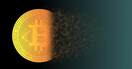 Poster - Bitcoin blockchain crypto currency digital encryption network for world money, alpha channel