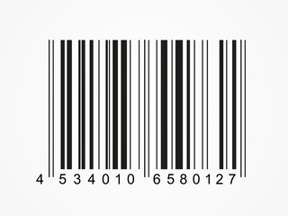 bar code icon realistic. flat barcode.