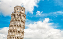 Leaning Tower Of Pisa On Square Of Miracles, Italy.