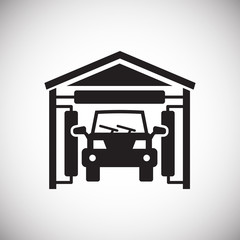 Poster - Car wash icon on white background for graphic and web design, Modern simple vector sign. Internet concept. Trendy symbol for website design web button or mobile app