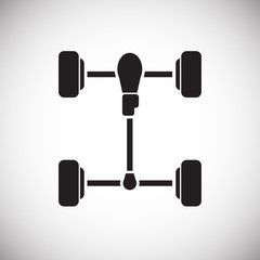 Poster - Car wheels base icon on white background for graphic and web design, Modern simple vector sign. Internet concept. Trendy symbol for website design web button or mobile app