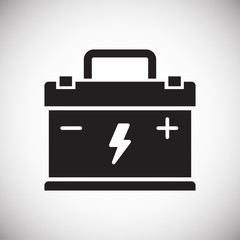 Poster - Car battery icon on white background for graphic and web design, Modern simple vector sign. Internet concept. Trendy symbol for website design web button or mobile app