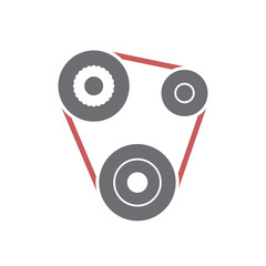 Poster - Car engine belt icon on white background for graphic and web design, Modern simple vector sign. Internet concept. Trendy symbol for website design web button or mobile app