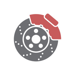 Fototapete - Car brake disc icon on white background for graphic and web design, Modern simple vector sign. Internet concept. Trendy symbol for website design web button or mobile app