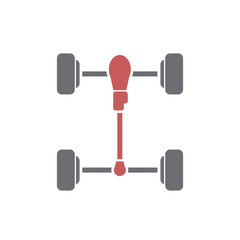 Fototapete - Car wheels base icon on white background for graphic and web design, Modern simple vector sign. Internet concept. Trendy symbol for website design web button or mobile app