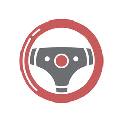 Fototapete - Car steering wheel icon on white background for graphic and web design, Modern simple vector sign. Internet concept. Trendy symbol for website design web button or mobile app