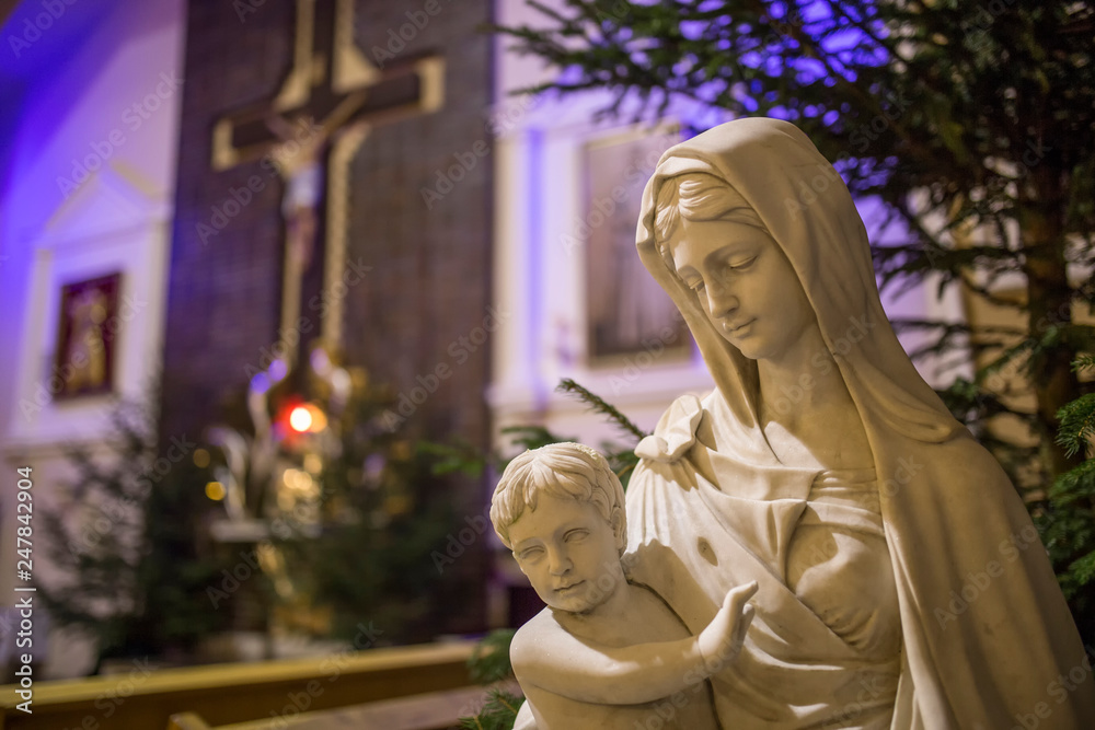 Obraz na płótnie Maryja z dzieciątkiem Jezus, Mary with Jesus,  w salonie