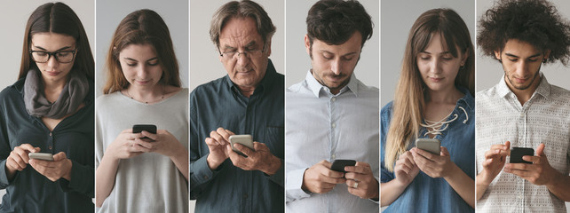 Wall Mural - people using the mobile phone