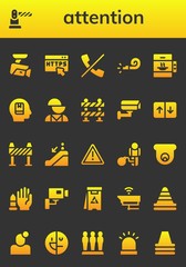 Wall Mural - attention icon set