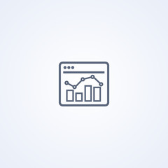 Poster - Bar chart analytics, vector best gray line icon