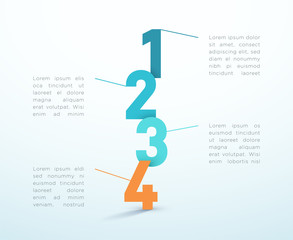 Poster - number steps 1 to 4 infographic vector design