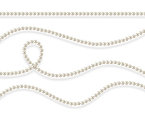 threads of pearls. beads. jewelry. beautiful vector background.