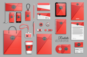 corporate identity template set and business stationery mock-up with logo