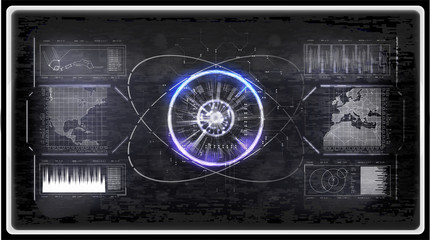 Poster - HUD set. Technology elements for (business, medicine, forex, finance, analytics) Statistic and data, sci infographic. Template Head-up display for app in HUD style. Vector illustration sky fi Ui pack