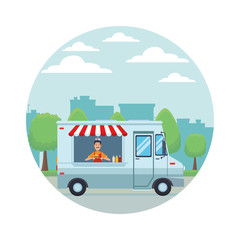 Poster - fast food truck cartoon