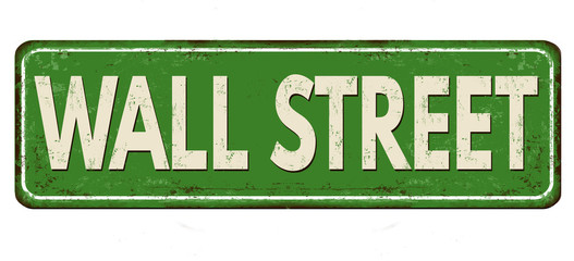 Wall Mural - Wall street vintage rusty metal sign