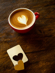 Wall Mural - Cup of love heart latte art coffee .