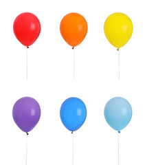 Poster - Set of bright colorful air balloons on white background