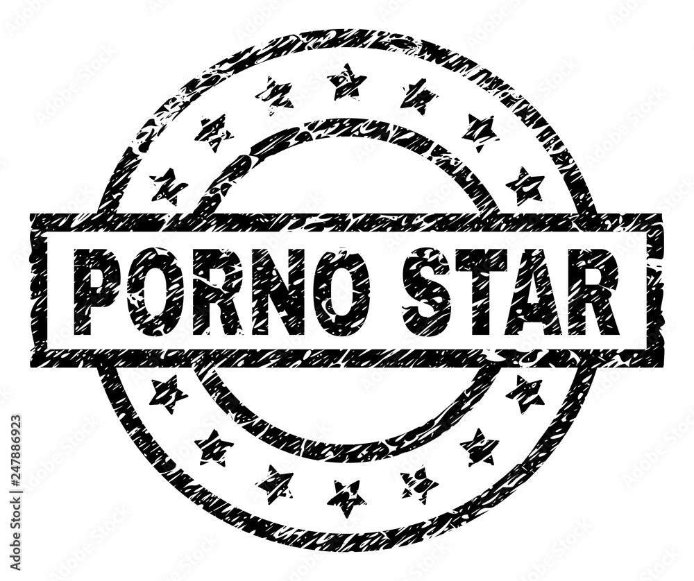 PORNO STAR stamp seal watermark with distress style. Designed with  rectangle, circles and stars. Black vector rubber print of PORNO STAR tag  with scratched texture. Stock Vector | Adobe Stock