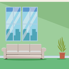 Wall Mural - modern furniture room cartoon