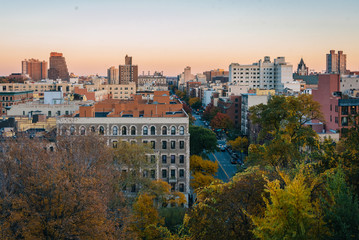 Sticker - Autumn sunset view over Harlem from Morningside Heights in Manhattan, New York City