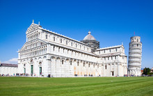 Piazza Dei Miracoli, With The Basilica And The Leaning Tower, Pisa, Italy