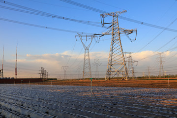 high voltage electric power steel tower