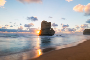 Canvas Print - sunset star at gibson's steps with a cloud in the sky.