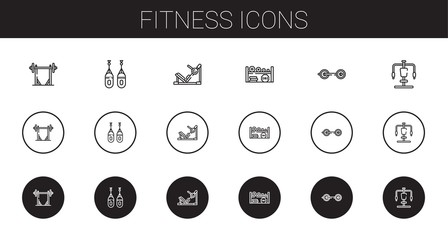 Sticker - fitness icons set