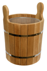 wooden tub for a bath on a white background