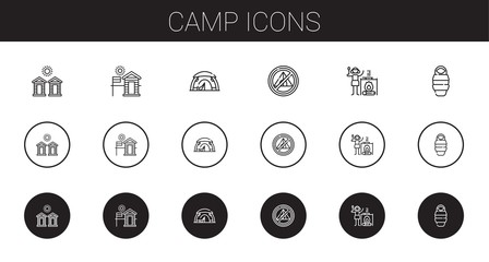 Wall Mural - camp icons set