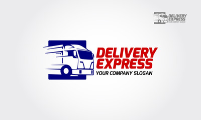 Delivery Express Vector Logo Template. Vector of express delivery logo illustration. Delivery van express silhouette.