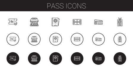 Canvas Print - pass icons set