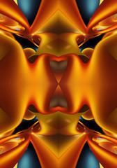 Poster - Artistic multicolored 3d computer generated artistic pure smooth fiery fractal background