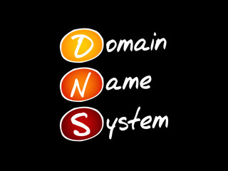 Aufkleber - dns - domain name system acronym, technology concept background