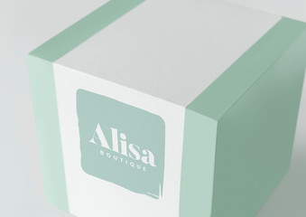 Wall Mural - Mint green packaging box mockup