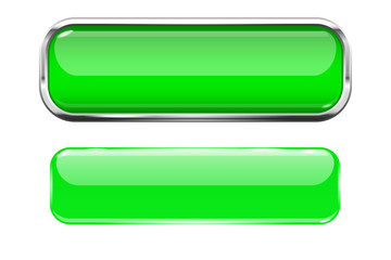 Green glass buttons. Web 3d shiny rectangle icons