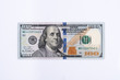 One hundred dollar bill isolate on a white background