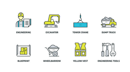 CIVIL ENGINEERING ICON SET